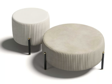TOULOUSE .90 - Upholstered round fabric pouf by Capital Collection - view 2